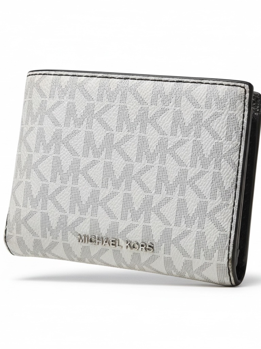 Michael Kors White/Gray Logo Bifold Wallet